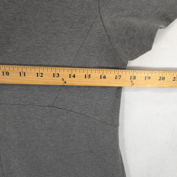 Theory T Shirt Dress Womens L Gray Heather Short Sleeve Pullover Casual Preppy - Picture 5 of 7